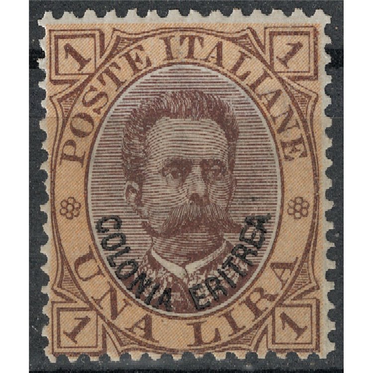 ERITREA 1893 1£ arancio e bruno MNH**