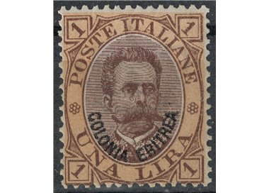 ERITREA 1893 1£ arancio e bruno MNH**