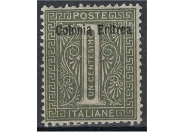 ERITREA 1893 1c verde oliva MNH**