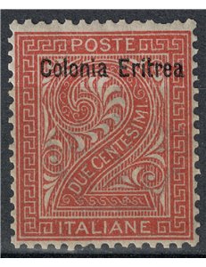 ERITREA 1893 2c red brown MNH**