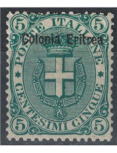 ERITREA 1893 5c green MNH**