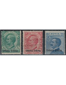 ERITREA 1908-09 Serie ordinaria 3v MNH**