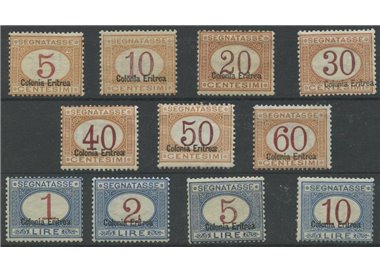 ERITREA 1920-26 Postage Due 11v MNH** ©