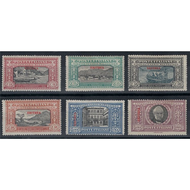 ERITREA 1924 Alessandro Manzoni 6v MNH**