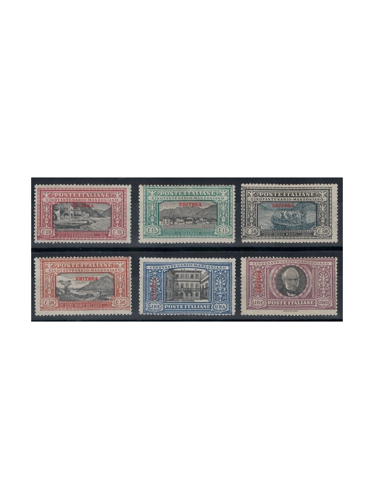 ERITREA 1924 Alessandro Manzoni 6v MNH**