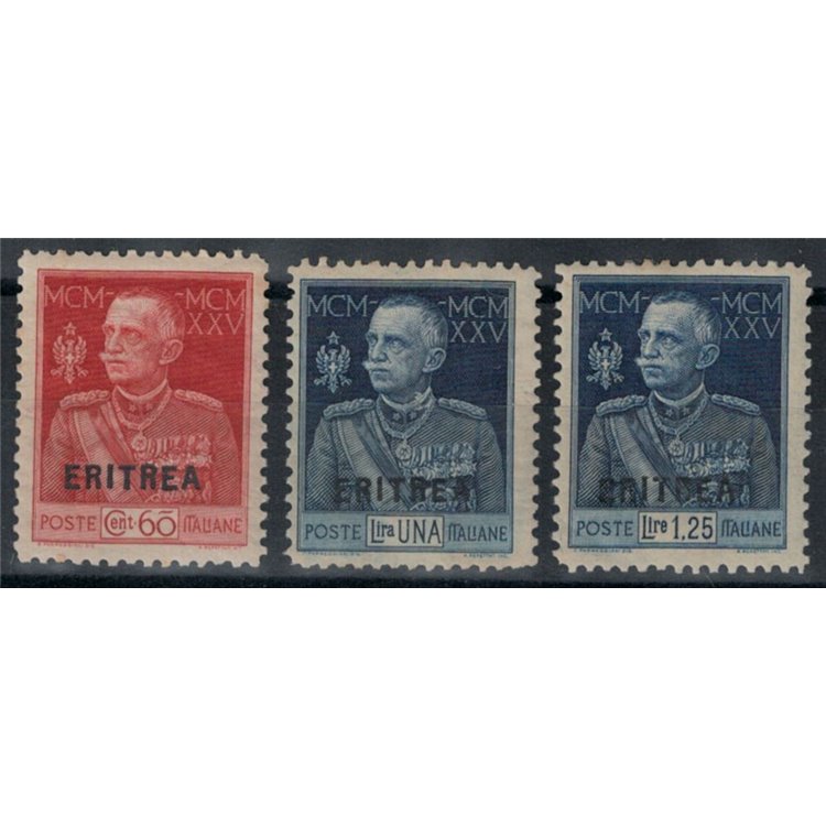 ERITREA 1925-26 Giubileo del Re (dent. 11) 3v MNH**