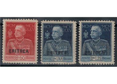 ERITREA 1925-26 Jubilee of the King (dent. 11) 3v MNH**