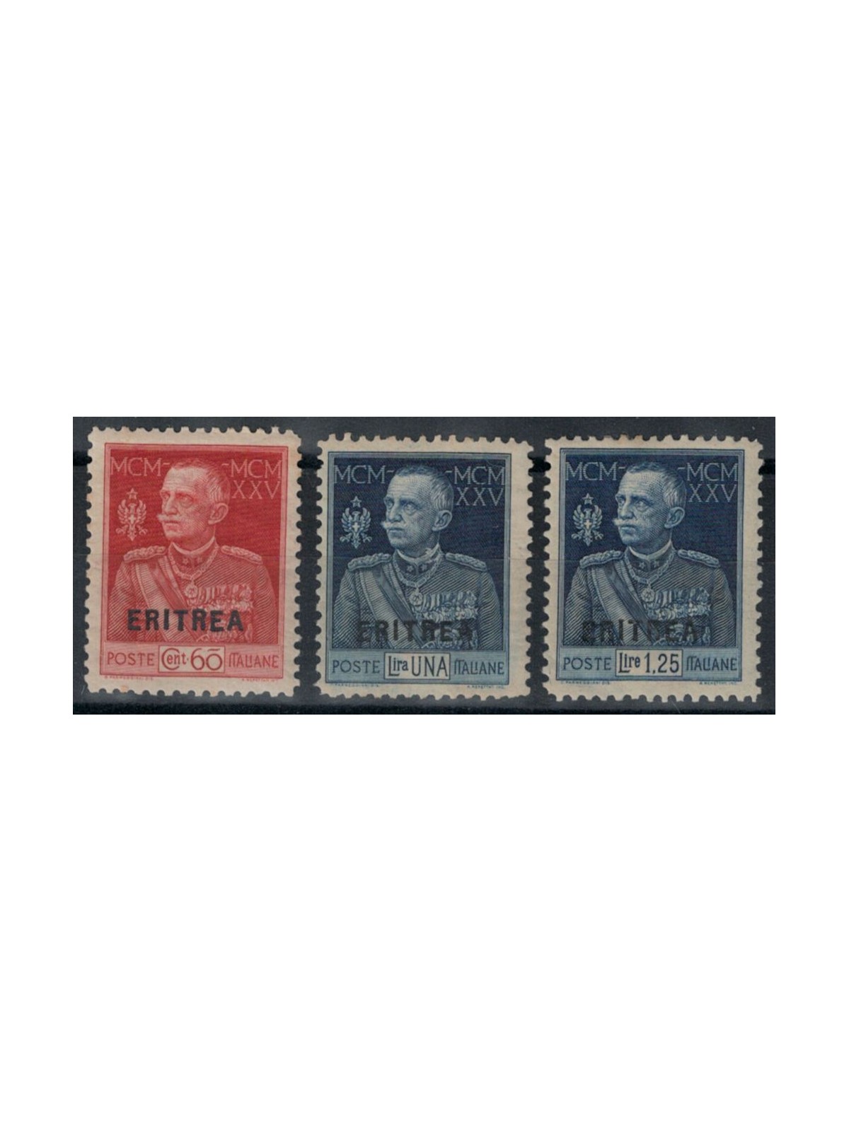 ERITREA 1925-26 Giubileo del Re (dent. 11) 3v MNH**