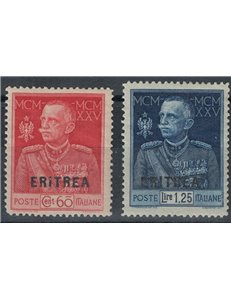 ERITREA 1925-26 Giubileo del Re (dent. 13½) 2v MNH**