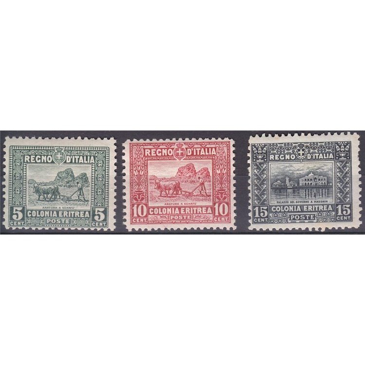 ERITREA 1928-29 Serie Pittorica 3v MNH**