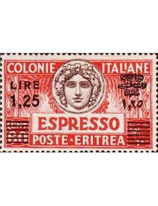 ERITREA 1936 Espresso 1,25 su 60c soprast. in nero MNH**