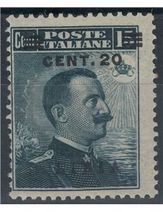 LIBIA 1916 20c su 15c grigio nero MNH**