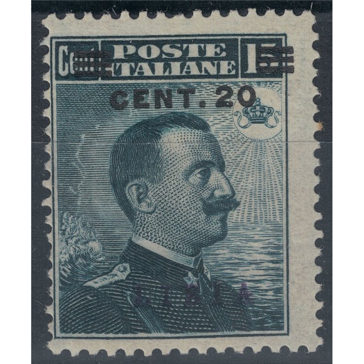 LIBYA 1916 20c on 15c grey black MNH**