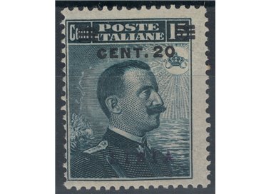 LIBIA 1916 20c su 15c grigio nero MNH**