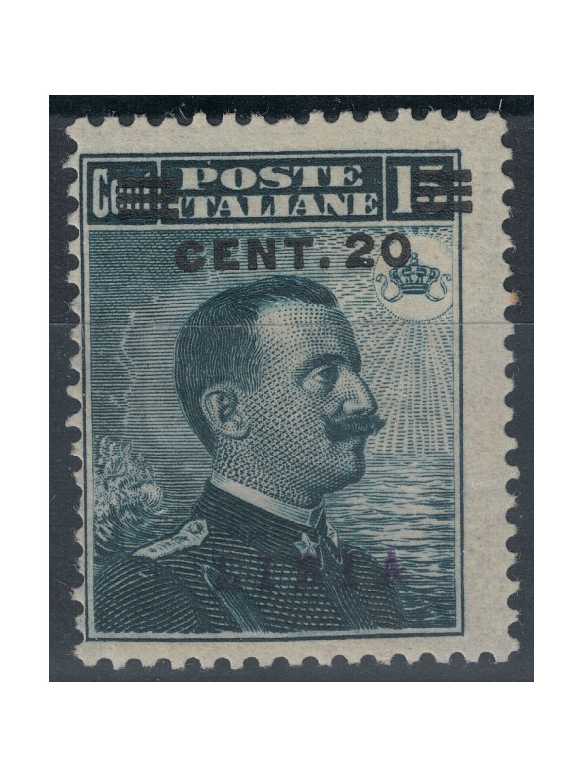 LIBIA 1916 20c su 15c grigio nero MNH**