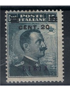 LIBIA 1916 20c su 15c grigio nero (soprast. azzurra) MNH**