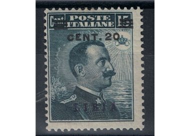 LIBIA 1916 20c su 15c grigio nero (soprast. azzurra) MNH**