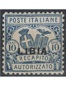 LIBIA 1929 Recapito autorizzato dent. 11 MNH**