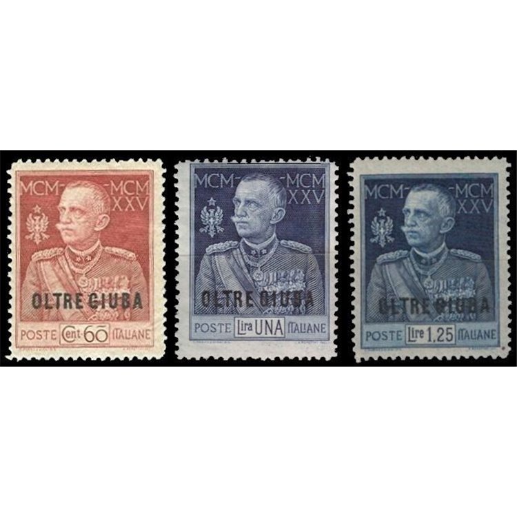 BEYOND GIUBA 1925-26 Jubilee of the King imperforate 13¼ 3v MNH**