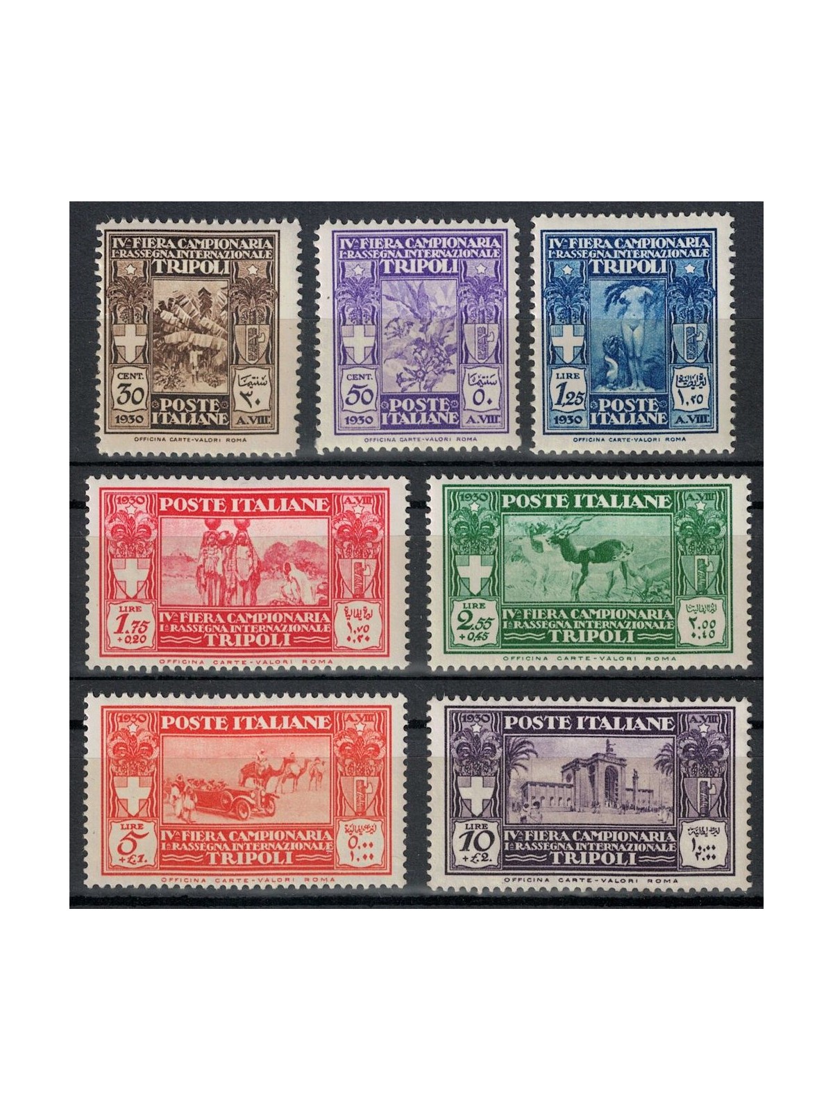 TRIPOLITANIA 1930 4ª Fiera di Tripoli 7v MNH**