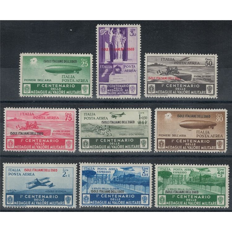 EGEO 1934 Medaglie al valore militare (posta aerea) 9v MNH**