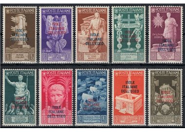 AEGEAN 1938 Augustus 10v MNH**