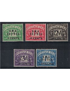 ERITREA (ENGLISH WEST) 1948 Postage Due, overprinted BMA 5v MNH**