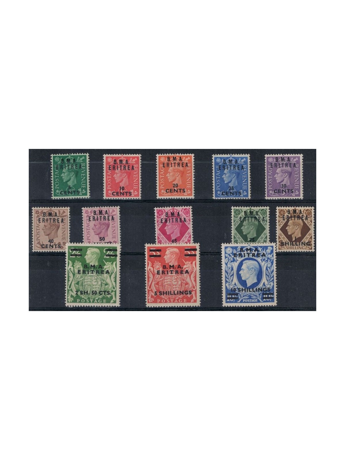 ERITREA (ENGLISH WEST) 1948-49 Overprinted BMA 13v MNH**