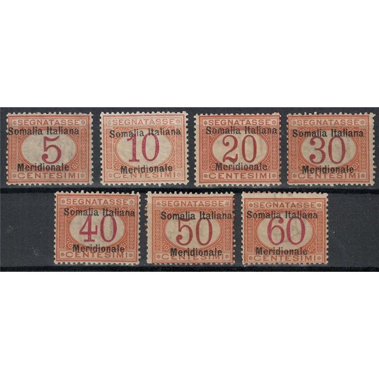 ITALIAN SOMALIA 1906 Postage Due 7v MNH**