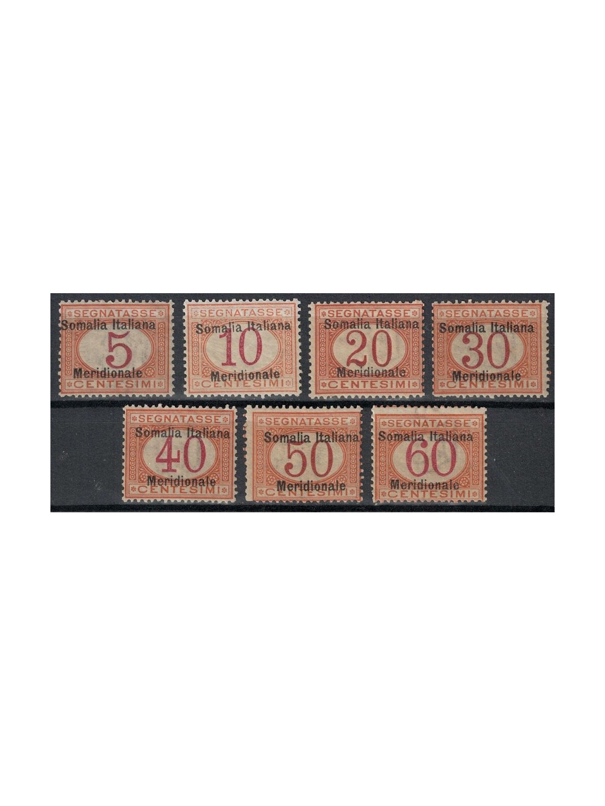 ITALIAN SOMALIA 1906 Postage Due 7v MNH**