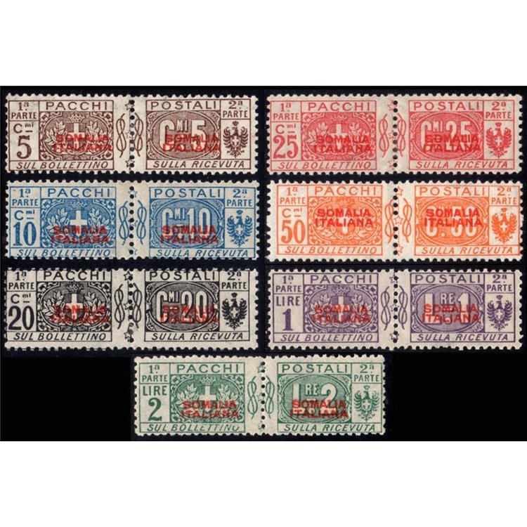 ITALIAN SOMALIA 1926-31 Postal parcels overprinted in red 1st type 7v MNH**