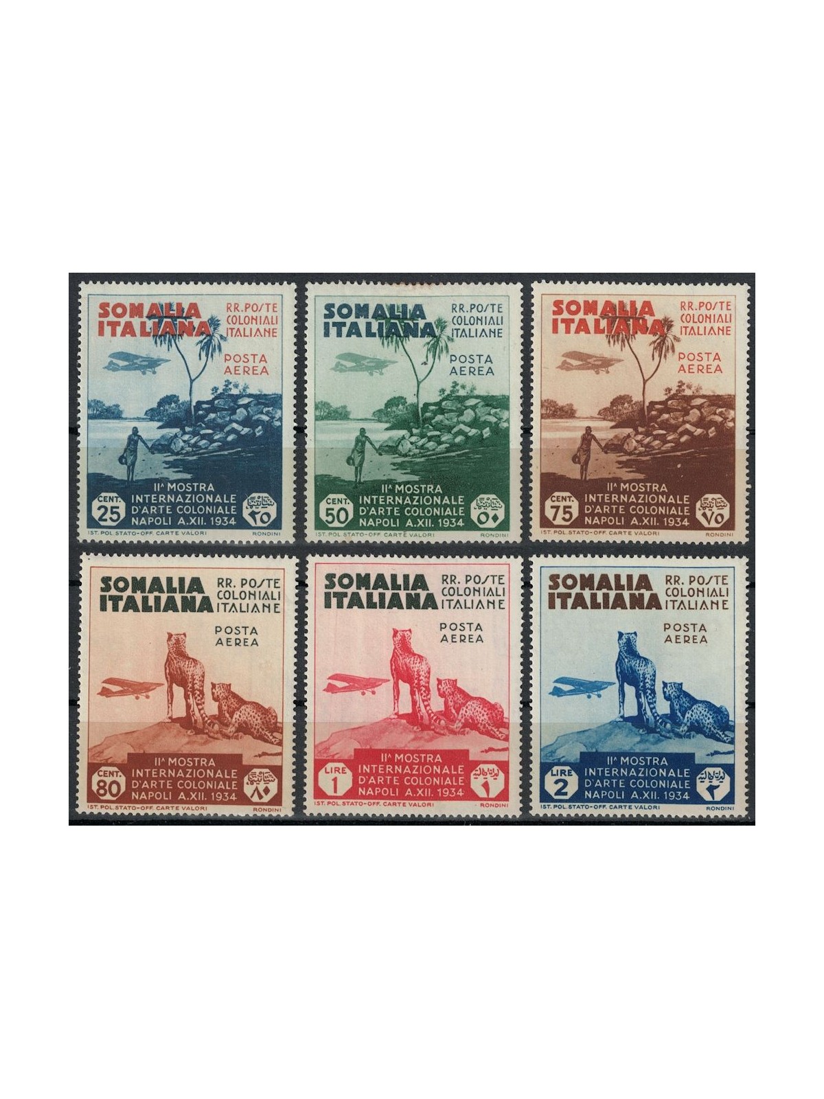 SOMALIA ITALIANA 1934 Mostra d'arte coloniale (posta aerea) 6v MNH**