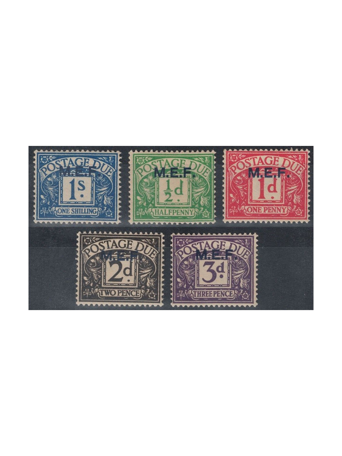 COLONIES (ENGLISH WEST) 1942 Postage Due (MEF) 5v MH*