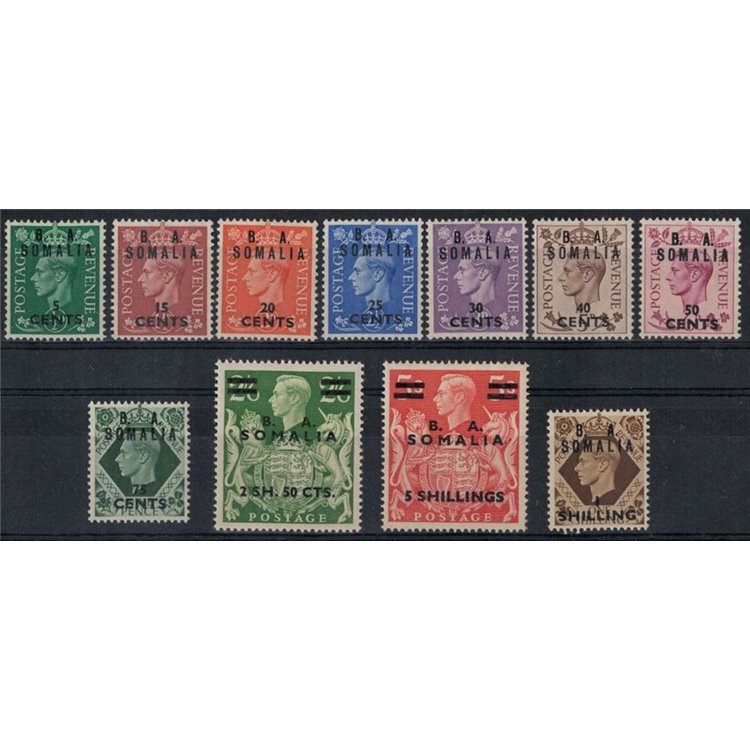 SOMALIA (BRITISH WEST) 1950 Overprinted BA 11v MH*