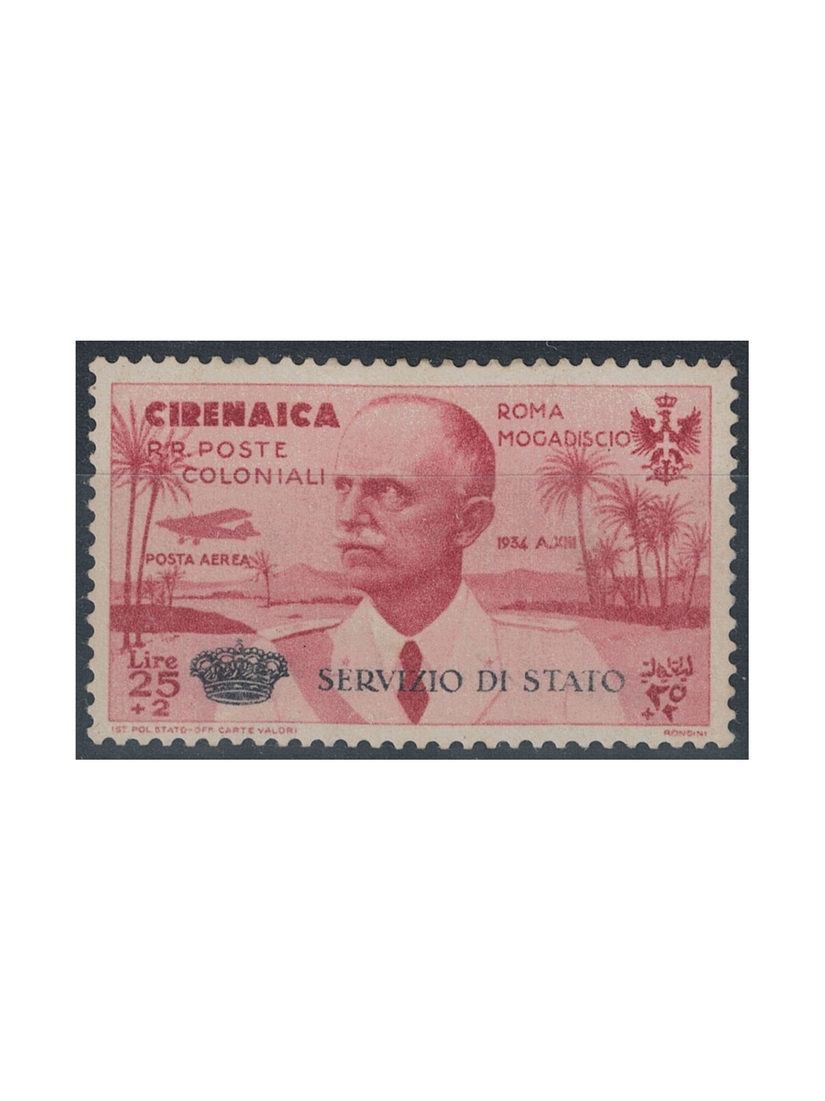 CYRENAICA 1934 Chaplet, State Service MH*