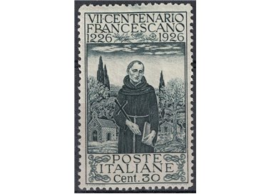 ITALIA REGNO 1926 San Francesco, 30c dent. 13¼  MH*