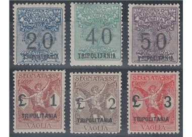 TRIPOLITANIA 1924 Segnatasse vaglia (mista) 6v MH*