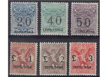 TRIPOLITANIA 1924 Postage due money order (mixed) 6v MNH**