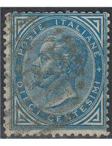 ITALY KINGDOM 1877 De La Rue 10c blue us
