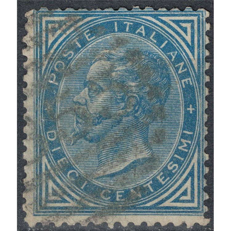 ITALY KINGDOM 1877 De La Rue 10c blue us