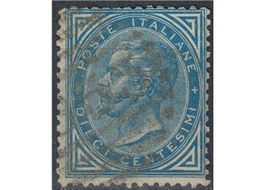ITALY KINGDOM 1877 De La Rue 10c blue us
