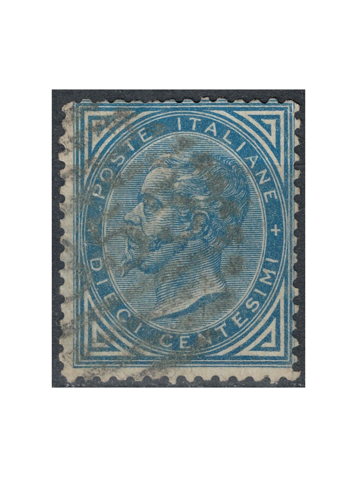 ITALIA REGNO 1877 De La Rue 10c azzurro us