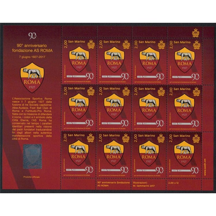 SAN MARINO 2017 AS Roma m/s MNH**