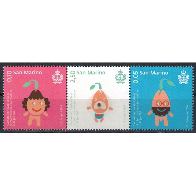 SAN MARINO 2016 Giornata della fertilità 3v MNH**