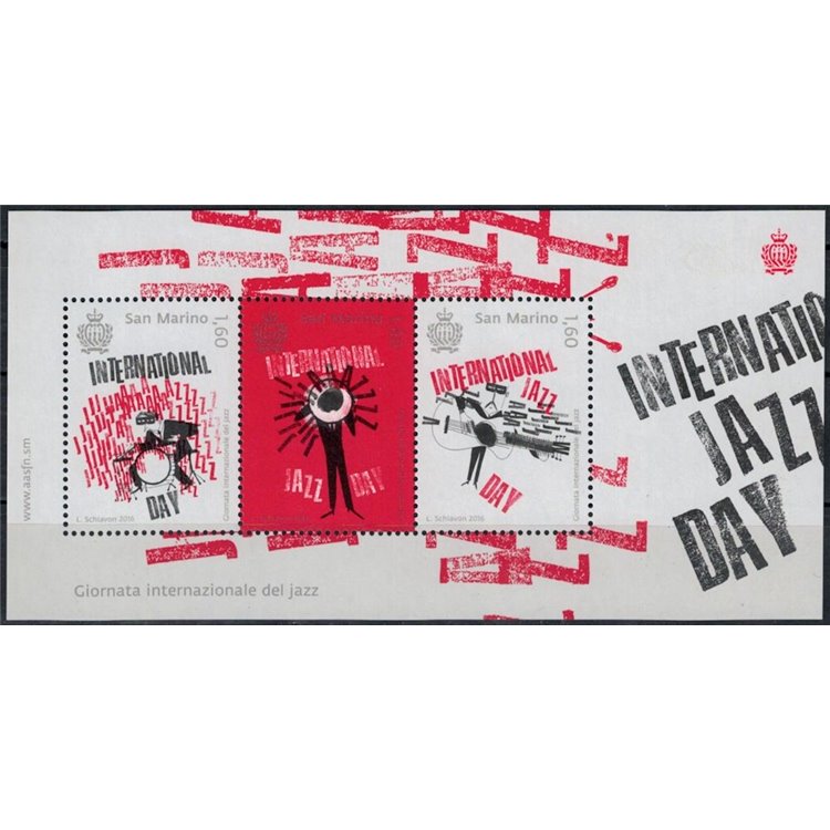 SAN MARINO 2016 Giornata del jazz BF MNH**