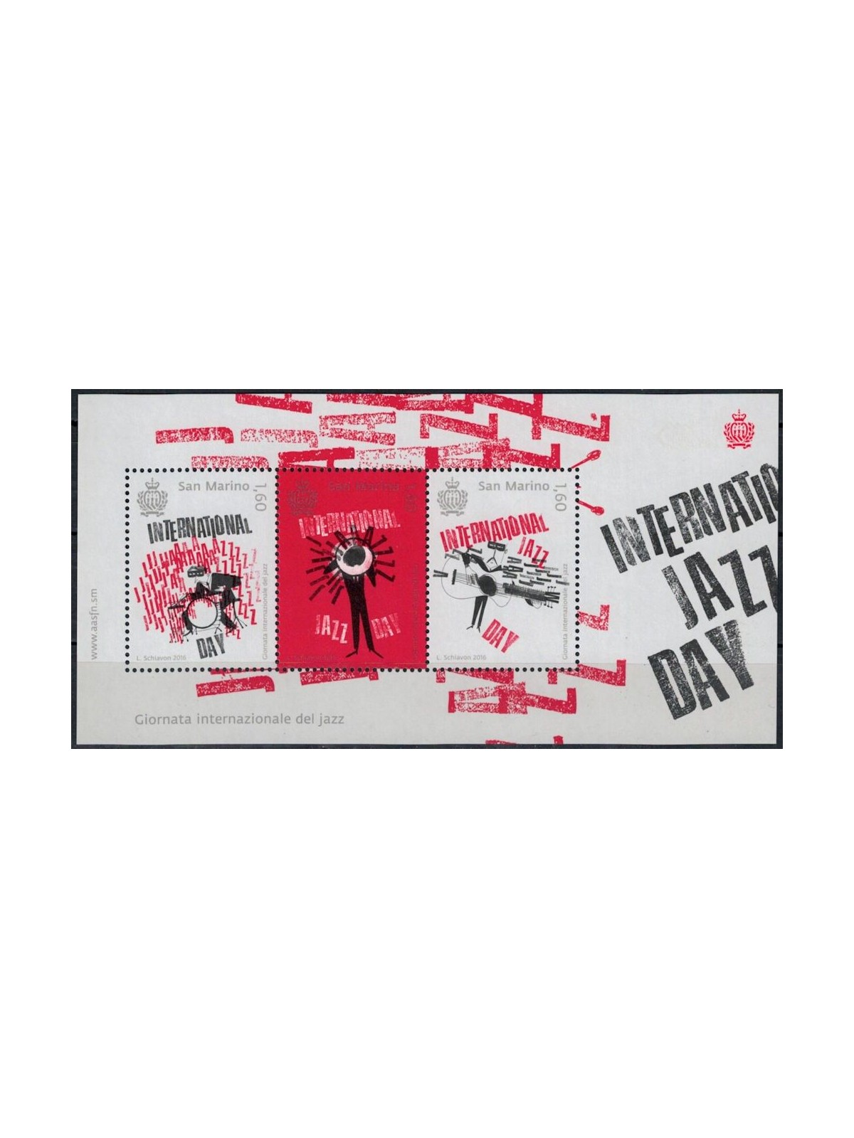 SAN MARINO 2016 Giornata del jazz BF MNH**