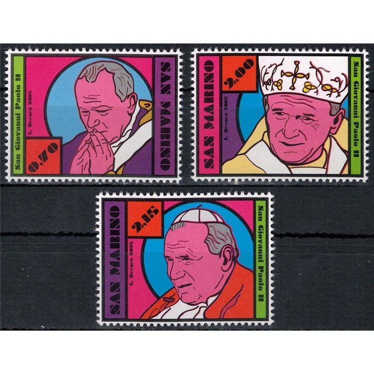 SAN MARINO 2015 Giovanni Paolo II 3v MNH**
