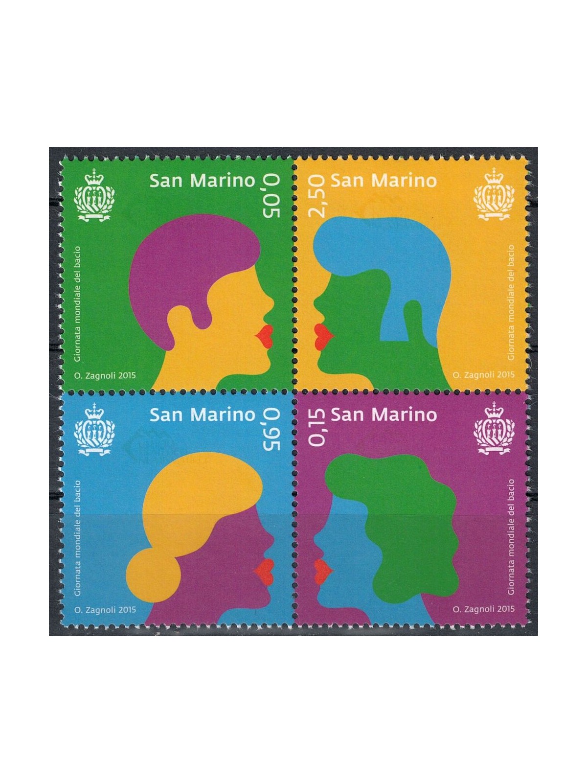 SAN MARINO 2015 Giornata del Bacio 4v MNH**