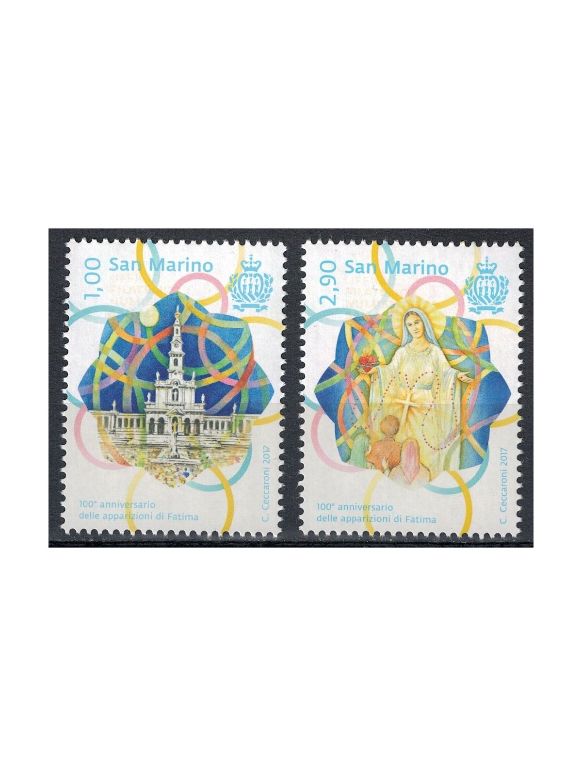 SAN MARINO 2017 Apparitions of Fatima 2v MNH**