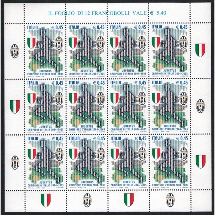 ITALY 2005 Juventus champion of Italy m/s MNH**